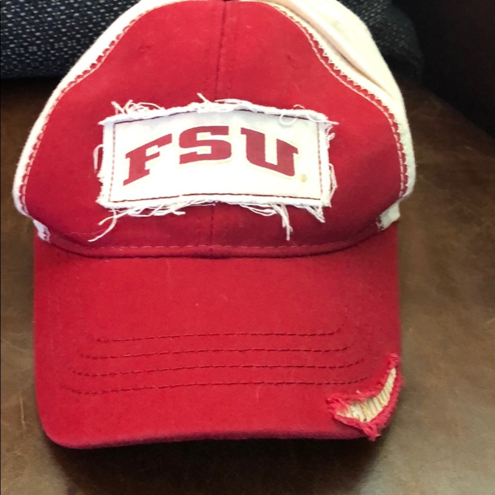 Distressed FSU red hat